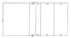 Shows where the plywood sheet is to be cut