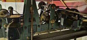 The rear of the clock, showing the winding motors