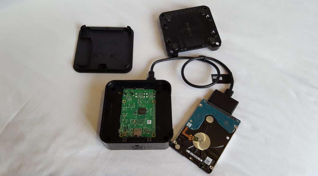 The Quattro case with Pi board and Seagate Hard disk